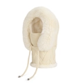 Beige Strick-Sturmhaube mit Kunstpelzbesatz und warmem Fleecefutter für den Winter - Beige (6013)