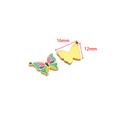 Golden butterfly pendant with colorful enamel details showing 16mm by 12mm size - Colorful Butterfly / 12*16mm (ai-5 Pieces/Pack) / Gold Green