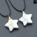 Natural white turquoise star pendants with gold and silver wire wrapping - Howlite