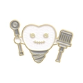 Lustige Zahnimplantat-Emaille-Pin mit Cartoon-Gesicht und Zahnarztwerkzeugen - Zahnarzt Werkzeug Zahn (XZ7360)