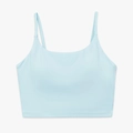 Light blue high-elasticity sports bra with thin straps and seamless high-impact design - S / Baby Blue