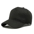 Atmungsaktive schwarze Mesh-Baseballkappe für große Köpfe mit High-Top-Design - Einheitsgröße(55-60cm) / Schwarz