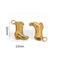Détail du pendentif botte plaqué or 18K montrant les dimensions 16mm de hauteur - Style rétro G2 / Or