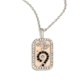Silver Scorpio zodiac necklace with pink enamel and sparkling rhinestone border - Scorpio / Silver