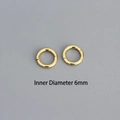Minimalistische 925 Sterling Silber 6mm Creolen Ohrringe mit poliertem Gold-Finish - 6mm / Gold