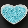 Perle finte tonde in ABS azzurro per fai-da-te in una ciotola bianca a forma di cuore - Diametro 6mm Circa 200Pz/Sacchetto / Azzurro