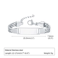 Polished silver stainless steel mesh bracelet with engravable blank ID tag for women - 12+5cm (Kids/Infant) / Steel