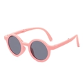 Roze opvouwbare ronde zonnebril voor kinderen met UV-bescherming en retro montuur - Roze