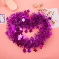 Ghirlanda di lamina metallica viola a forma di cuore con paillettes a stella per feste - 2 Metri Per Pezzo / Stella Rosso Rosa