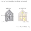 Moule silicone pour boîte de rangement maison lumineuse avec découpes étoiles et cœurs - Couvercle maison étoile coeur