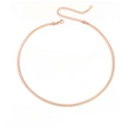 Minimalist snake chain necklace in rose gold finish with adjustable extension link - 3mm/35+8cm / Rose Gold