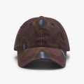 Vintage cotton baseball cap in dark brown with blue and orange tie-dye pattern detail - Burgundy