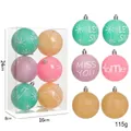 Set van 6 kleurrijke kerstballen in macaronkleuren met feestelijke vakantieberichten - 6CM Gekleurde Ballen Stijl B (6 stuks/Engelse letters)