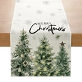 Christmas table runner with Merry Christmas print and festive holiday tree designs - 33cmx180cm / Christmas Tree-MERRY Christmas(ZQ31-1)