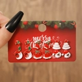 Detail of 6-pair Christmas stud earring set featuring bells and snowflakes on a festive card - E1245-1 (6 Pairs Christmas Set)