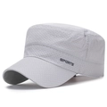 Light grey laser-cut breathable sports cadet cap with rapid-dry fabric for summer - Adjustable / Light Gray
