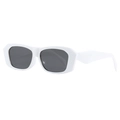 Gafas de sol vintage con montura blanca gruesa y lentes oscuras para un look de moda - Marco Blanco Gris