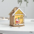 Casetta di Natale in legno con Babbo Natale e luce LED calda decorativa - Grande Casetta Luminosa Babbo Natale