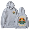 Grey Alligator Alcatraz hoodie featuring front and back graphic prints on white background - Light Gray