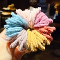 Colorful plush soft elastic hair bands for kids presented in various vibrant shades - 12# Fuzzy Classic Colors-Diameter Approx 3cm