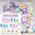 151pcs macaron pastel balloon arch kit with pink blue purple latex and gold stars - Macaron Color Series Style (Set 025)