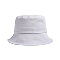 Detailed close-up showing the reinforced stitching on the brim of a white cotton bucket hat - Adult Head Circumference: 56-60CM / White