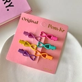 Set of 6 colorful matte macaron hair clips in bow shapes for kids and women - Candy Color Bowknot