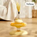 Gioco interattivo giallo per gatti con base a molla, piuma e pista con pallina rotante - Giallo