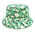 Cute mint green bucket hat featuring all-over cartoon frog patterns and casual cotton design - M (56-58cm) / Mint Green Frog Print (1#)