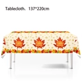 Thanksgiving maple leaf tablecloth 137x220cm featuring Happy Thanksgiving text - Maple Leaf Tablecloth