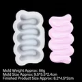 Silicone mold for DIY wave shaped candles and soaps with translucent white finish - 4#B325 Transparent