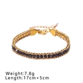 Luxurious 18K gold plated snake bracelet with inlaid black round stones and lobster clasp - Gold Black Stone Style (NB-B1130-11)