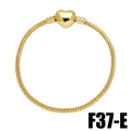 Detail of gold heart clasp and dense snake chain texture with polished finish - Snake Chain with Heart Buckle (Style E) / Gold