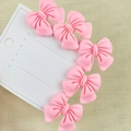 Five pieces of pink matte resin bow hair accessories displayed on a white card - Large Bowknot / 5 Pieces (OPP Bag)