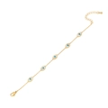 Goldenes Edelstahlarmband mit blau-weißen ovalen Evil-Eye-Glücksbringern - Böses Auge Armband (2#手链)