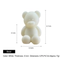 Miniature white 3D bear candle measuring 3.3x3.1x4.7cm for creative home decor gifts - Bear / White/French Vanilla