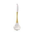 White silicone pasta server with gold stainless steel handle for kitchen cooking - Pasta Server / White