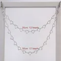 Silver hollow heart-shaped waist chain and hip-hop pant chain in 35cm and 50cm sizes - Double Layer Pant Chain Small Heart / Silver