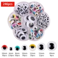 246pcs self-adhesive googly eyes set in flower box for DIY craft doll making - Box 16 (Self-Adhesive 246pcs)
