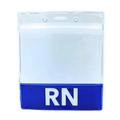 Vertical PVC ID card holder with waterproof seal and blue RN Registered Nurse printing - 10x12cm/RN Printed