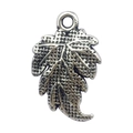 Antique silver leaf alloy pendant charm for DIY jewelry making and necklaces - 1Pc Leaf 13x20mm