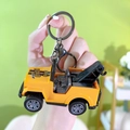 Yellow mini off-road tow truck alloy keychain with metal ring - Jeep Car Keychain - Yellow Suv