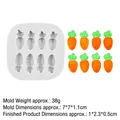Molde de silicona de 8 cavidades mini zanahoria para chocolate y decoración tartas - 1#B836 Zanahoria (8 Cavidades) / Gris