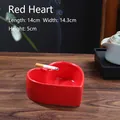 Kreativer roter herzförmiger Keramik-Aschenbecher für Zuhause oder Bar, 14x14cm Größe - Rote Herzform