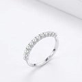 Anello minimalista in argento sterling 925 con undici eleganti perle bianche - Taglia US 5 / Argento