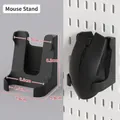 Black wall-mounted pegboard mouse holder shelf for desk storage and gaming room setup - Mouse Holder - Black