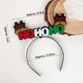 Christmas antler headband with HO HO HO felt letters for festive party costume decor - Headband Two Reindeer