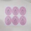 Pink oval Happy Birthday stickers with cat cake illustration for gift packaging decorations - Pink Style C Cat (6 Pcs/Sheet)