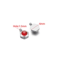 6mm hexagonal pendant with red zircon stone and 1.5mm hole for jewelry making - 6mm / Hexagon Steel Orange Red