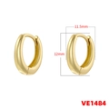 Boucles d'oreilles créoles ovales plaquées or au fini poli et taille de 12mm - 12mm / Doré